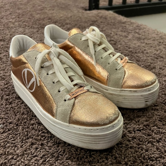 VALENTINO BY MARIO VALENTINO
Sela Metallic Platform Sneakers - Picture 2 of 14